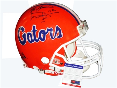 Steve Spurrier Florida Gators Signed Full Size Helmet with Hand Drawn Play